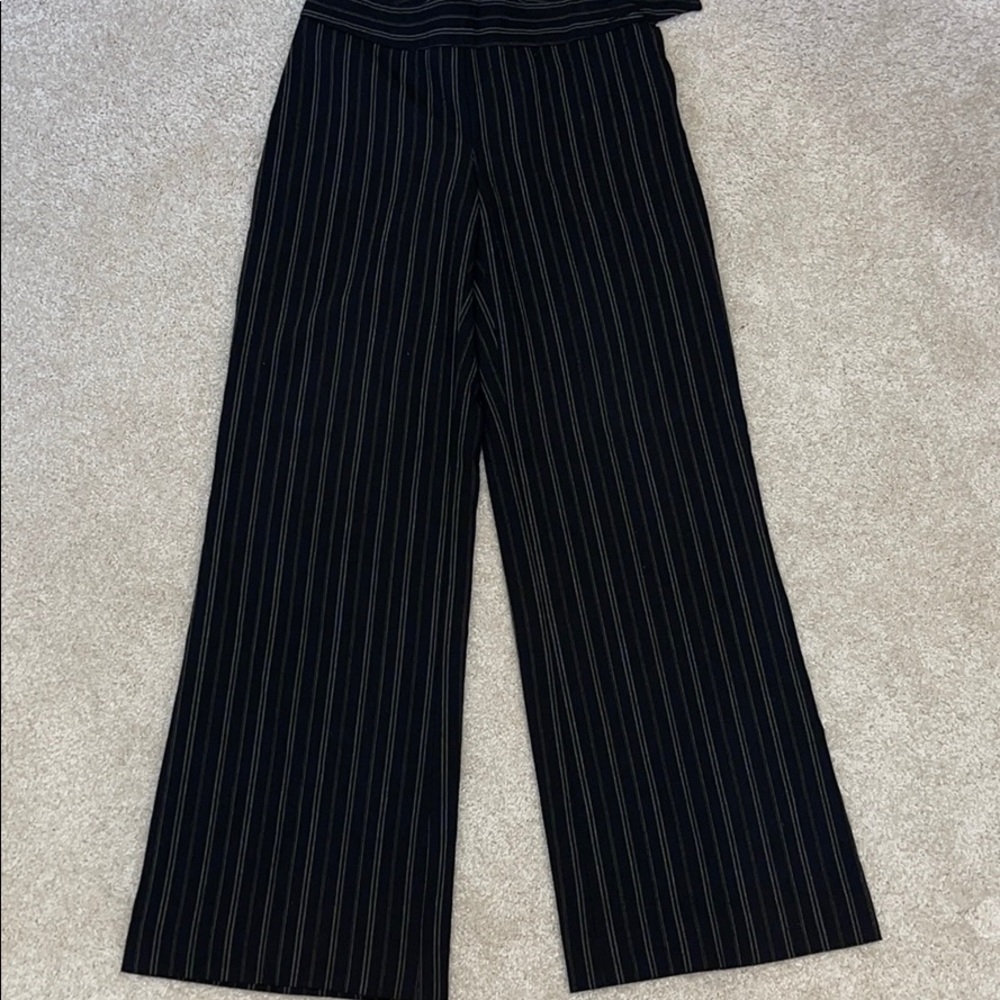 Striped black dress pants from Limited